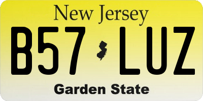 NJ license plate B57LUZ
