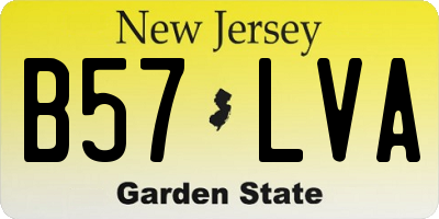 NJ license plate B57LVA