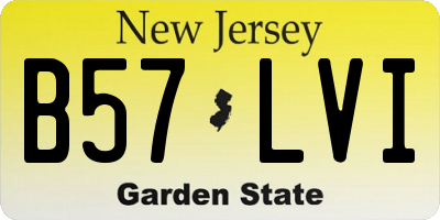 NJ license plate B57LVI
