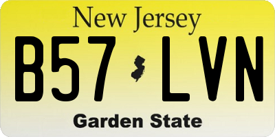 NJ license plate B57LVN