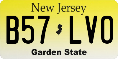 NJ license plate B57LVO