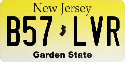 NJ license plate B57LVR