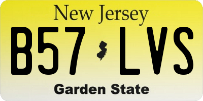 NJ license plate B57LVS