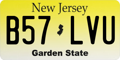NJ license plate B57LVU