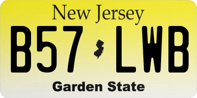 NJ license plate B57LWB