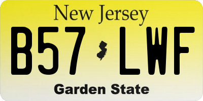 NJ license plate B57LWF