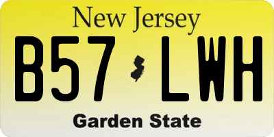 NJ license plate B57LWH