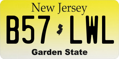 NJ license plate B57LWL