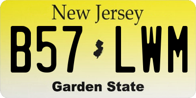 NJ license plate B57LWM