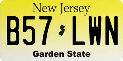 NJ license plate B57LWN