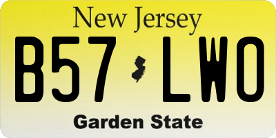 NJ license plate B57LWO