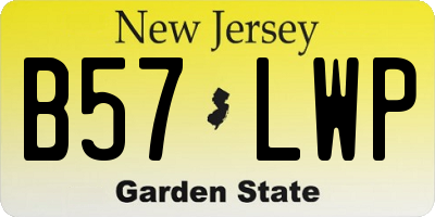 NJ license plate B57LWP
