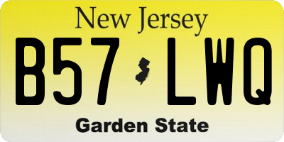 NJ license plate B57LWQ