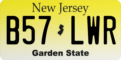 NJ license plate B57LWR
