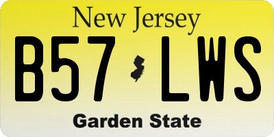 NJ license plate B57LWS