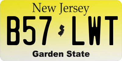 NJ license plate B57LWT