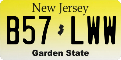 NJ license plate B57LWW