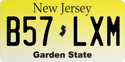 NJ license plate B57LXM