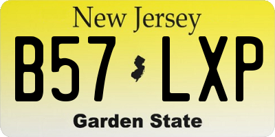 NJ license plate B57LXP
