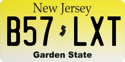 NJ license plate B57LXT