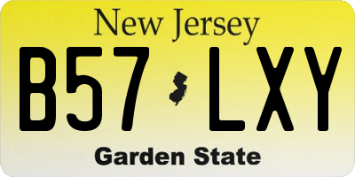 NJ license plate B57LXY