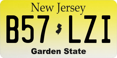 NJ license plate B57LZI