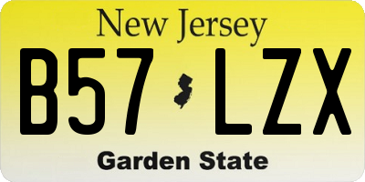 NJ license plate B57LZX