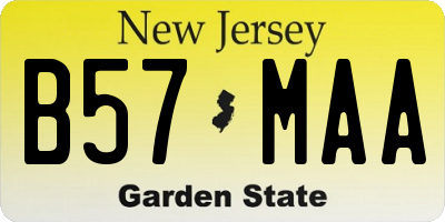 NJ license plate B57MAA