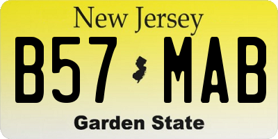 NJ license plate B57MAB