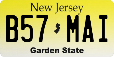 NJ license plate B57MAI