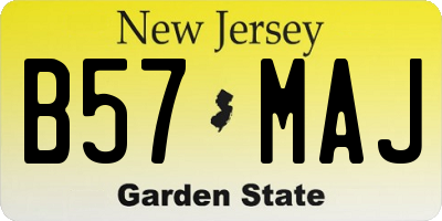 NJ license plate B57MAJ
