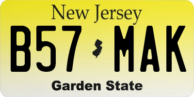 NJ license plate B57MAK