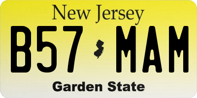 NJ license plate B57MAM