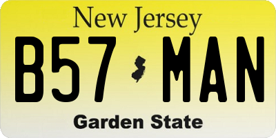NJ license plate B57MAN