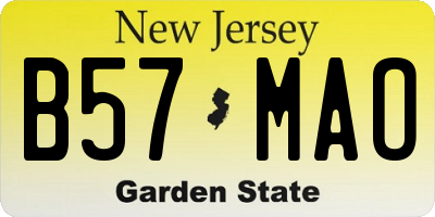 NJ license plate B57MAO