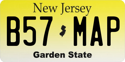 NJ license plate B57MAP