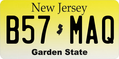 NJ license plate B57MAQ