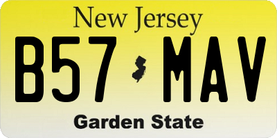 NJ license plate B57MAV