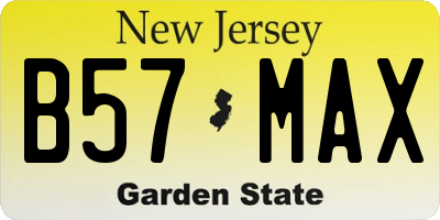 NJ license plate B57MAX