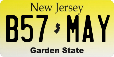 NJ license plate B57MAY