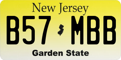 NJ license plate B57MBB