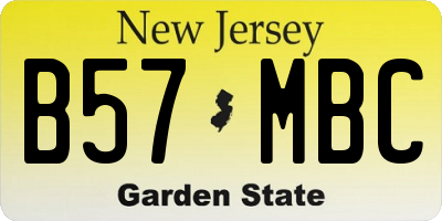 NJ license plate B57MBC