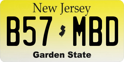 NJ license plate B57MBD