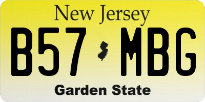 NJ license plate B57MBG