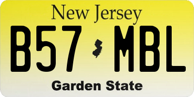 NJ license plate B57MBL