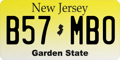 NJ license plate B57MBO