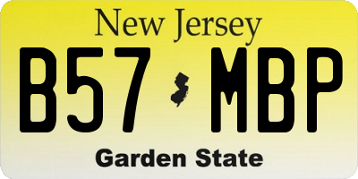 NJ license plate B57MBP