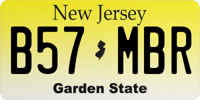 NJ license plate B57MBR