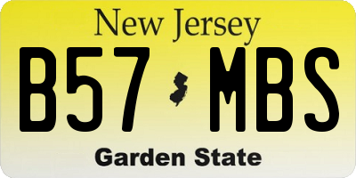 NJ license plate B57MBS
