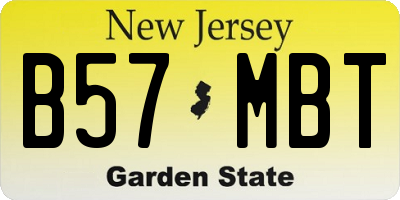 NJ license plate B57MBT